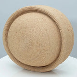 Boho Pillbox Hat - Natural Raffia French Beret Hat