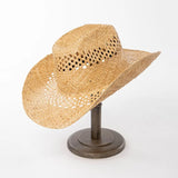 Boho Sun Beach Hat - Hollow Raffia Cowboy Straw Hat