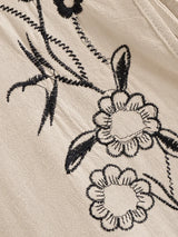 Bohemian Maxi Gown – “Meadow Stitch” Floral Embroidered Long Sleeve Dress