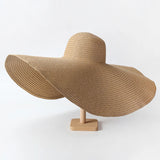 Boho Sun Beach Hat - Oversized Wide Brim Travel Straw Hat