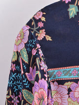 Boho Blouse – “Wild Petal” – Boho Floral Tunic Tops in Purple