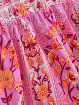 Boho Maxi Gown – “Vacation in Saffron” Flowy Dress for Women