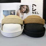 Boho Sailor Hat - Vintage Rolled Edge Straw Beret Hat