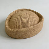 Boho Pillbox Hat - Summer Straw Fascinator Beret Hat