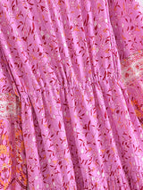 Boho Maxi Gown – “Vacation in Pink” Flowy Dress for Women