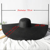 Boho Sun Beach Hat - Oversized Wide Brim Travel Straw Hat