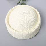 Boho Pillbox Hat - Summer Straw Fascinator Beret Hat