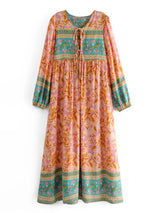 Boho Maxi Gown – “Wild Orchid” Loose Flowing Dress in Yellow