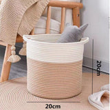 Cotton Flax Woven Storage Basket - Versatile Home Decor