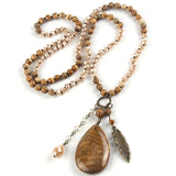 Boho Necklace - RH Precious Turquoise Stones Blue Gypsy