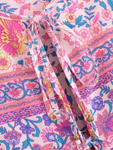 Boho Mini Dress – “Pink Bloom” Flowy Floral Tunic Sundress for Women