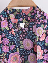 Boho Robe – “Flower Whisper” Bohemian Short Kimono Cover-Up for Beach or Lounge