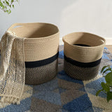 Cotton Flax Woven Storage Basket - Versatile Home Decor
