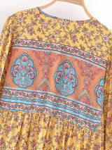 Bohemian Maxi Gown – “Desert Heirloom” Floral Long Sleeve Bohemian Gown