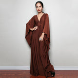 Boho Maxi Dress - Beach Dress, Kaftan Dress Tie White Harmony in 15 colors