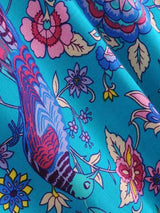Bohemian Maxi Dress – “Mirage” Flowing Festival Gown Boho Beach Dress in Blue and Red