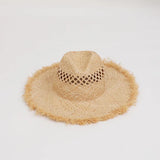 Boho Panama Hat - Handwoven Raffia Beach Cowboy Hat