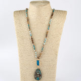 Boho Necklace - RH Precious Black Lava Oval Stones