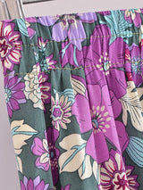 Boho Maxi Skirt – “Wild Bloom” Floral Gypsy Skirt in Navy,Purple & Turquoise