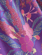 Boho Wide Leg Pants – Meadow Purple Floral Print Lounge Pants for Women