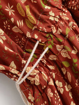 Amber Garden brown floral maxi dress detail