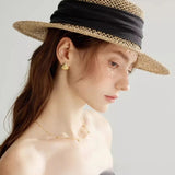 Boho Sun Beach Hat - Natural Hollow Woven Straw Hat for Women cover image
