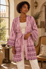 Dreamcatcher Lilac kimono robe editorial detail
