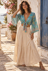 Festival Muse floral tie-front blouse editorial hero