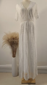 Maxi Dress - Boho Dress - Sundress - Lace Dress - White Altar