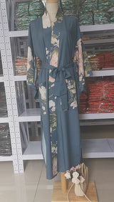 Bohemian Robe – “Love in the Mist” Navy Kimono Cover-Up for Beach & Lounge