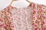 Rosewood Escape pink floral kimono robe product view and detail