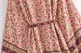 Rosewood Escape pink floral kimono robe product view and detail