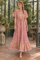 Wild Rose Boho AI editorial movement, Rosewater Bloom, pink colorway