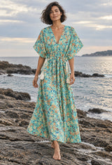 Wild Rose Boho AI editorial hero, Jade Garden, green colorway