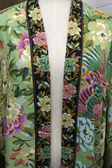 Boho Robe, Kimono Robe, Peacock in Gold Green - Wild Rose Boho