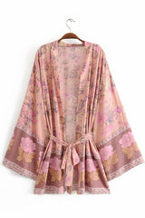 Boho Robe, Kimono Robe, Yellow Flower - Wild Rose Boho