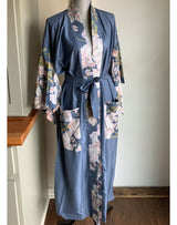 Boho Robe, Kimono Robe, Love in the Mist in Navy - Wild Rose Boho