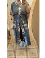 Boho Robe, Kimono Robe, Love in the Mist in Navy - Wild Rose Boho