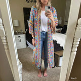 Boho Robe, Kimono Robe, Flower in Blue - Wild Rose Boho