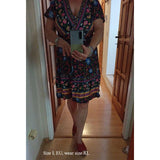 Mini Dress, Sundress, Wrap Dress, Urban Flow in Red and Navy - Wild Rose Boho