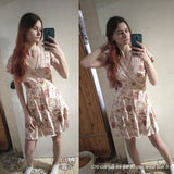 Mini Dress, Sundress, Wrap Dress, Gypsy Flower in Blue and White - Wild Rose Boho