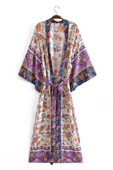 Boho Robe, Kimono Robe, Carina Rose Purple - Wild Rose Boho