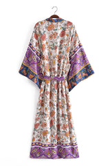 Boho Robe, Kimono Robe, Carina Rose Purple - Wild Rose Boho