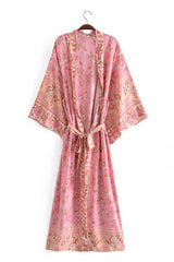 Boho Robe, Kimono Robe, Carina Rose Pink - Wild Rose Boho