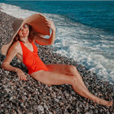 Boho Hat, Sun Hat, Beach Hat, Extra Large Wide Brim, Straw Hat, Black, White, Blue, Navy and more 19 colors (Soft, 25 cm)