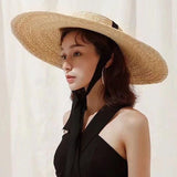 Boho Hat, Sun Hat, Beach Hat, Wide Brim Straw Hat 12,15,18 cm, Ribbon - Wild Rose Boho
