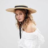 Boho Hat, Sun Hat, Beach Hat, Wide Brim Straw Hat 12,15,18 cm, Ribbon - Wild Rose Boho
