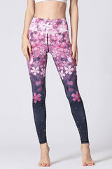 Boho Yoga Legging, Printed Tight, Pink Sakura - Wild Rose Boho