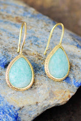 Boho Earrings, Dangle Earrings, Cute Elegant Blue Amazonite - Wild Rose Boho