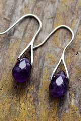 Boho Earrings, Dangle Earrings, Purple Amethyst and Red Jasper - Wild Rose Boho